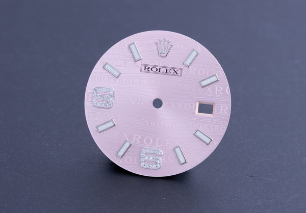 Load image into Gallery viewer, Rolex Datejust Pink Wave Diamond 6 and 9 Arabic Numerals for 116244 FCD22028
