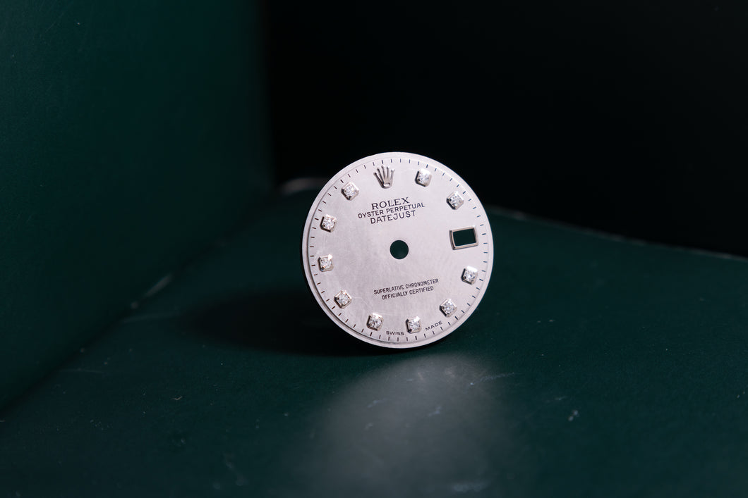 Rolex Ladies Datejust SS Silver Dust Crystal Diamond Dial FCD1137