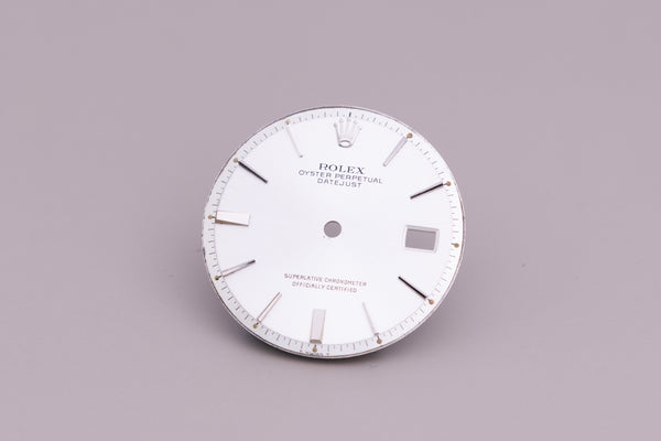 Load image into Gallery viewer, Rolex Datejust Silver Stick marker dial for model 1601 FCD13077
