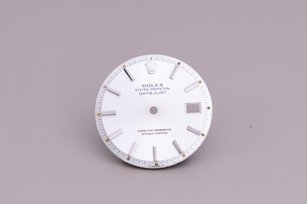 Load image into Gallery viewer, Rolex Datejust Silver Stick marker dial for model 1601 FCD13386
