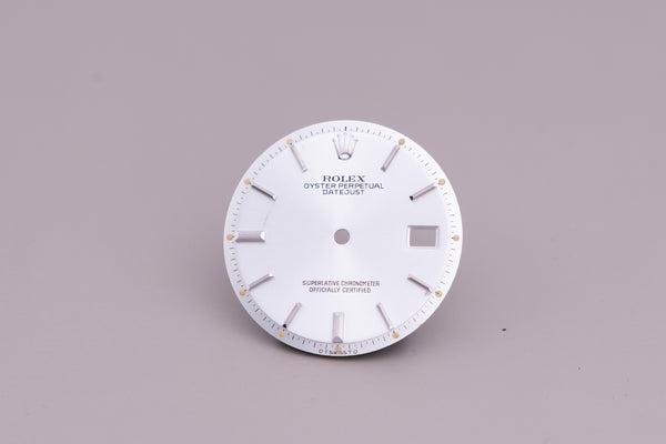 Load image into Gallery viewer, Rolex Mens Datejust silver Stick Dial fat 6 and 9 for 1601 - 1603 FCD14956
