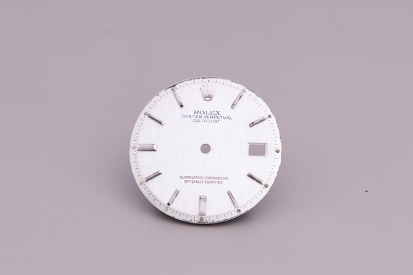 Load image into Gallery viewer, Rolex Mens Datejust silver Stick Dial fat 6 and 9 for 1601 - 1603 FCD14969
