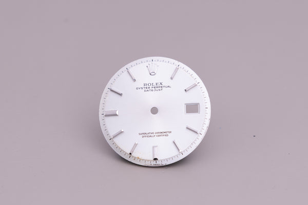 Load image into Gallery viewer, Rolex Mens Datejust silver Stick Dial fat 6 and 9 for 1601 - 1603 FCD15160
