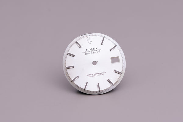 Load image into Gallery viewer, Rolex Mens Datejust Silver Stick Dial for 1601 - 1603 FCD15182
