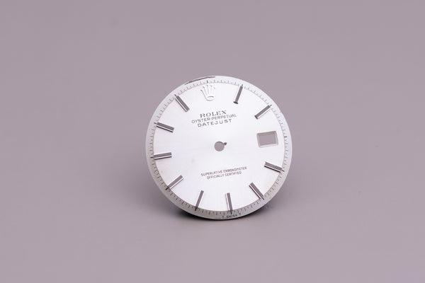 Load image into Gallery viewer, Rolex Mens Datejust Silver Stick Dial for 1601 - 1603 FCD15182

