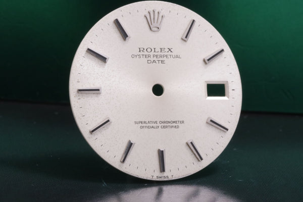 Load image into Gallery viewer, Rolex Date Silver stick dial some spotting  w/ hands for model 1500 FCD17568
