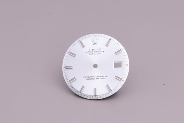 Load image into Gallery viewer, Rolex Datejust Silver Stick sigma "Wide Boy" Marker Dial for Model 1601 FCD17840

