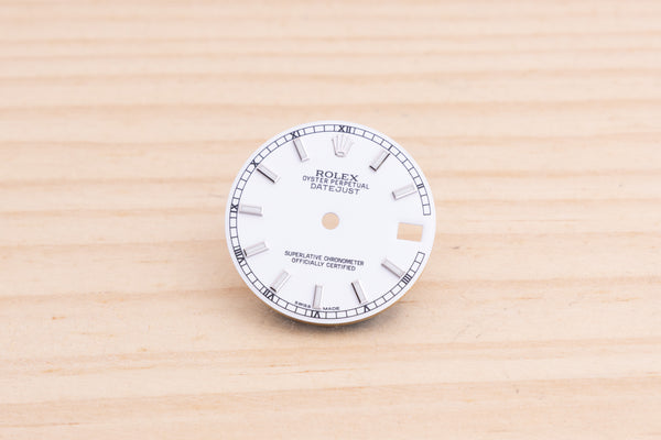 Load image into Gallery viewer, Rolex Midsize White Lumi Stick Dial for 178174 FCD19045
