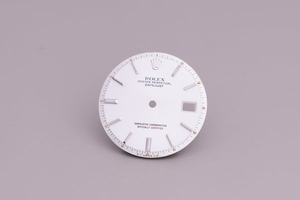 Load image into Gallery viewer, Rolex Datejust silver Stick marker dial for model 1601 W/ Hands FCD19300
