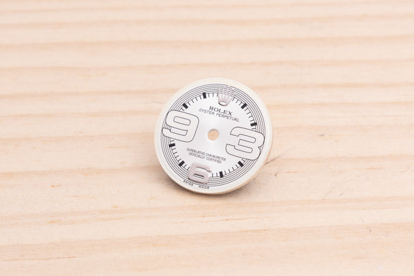 Load image into Gallery viewer, Rolex Oyster Perpetual Silver Arabic dial for model 176200 FCD19612
