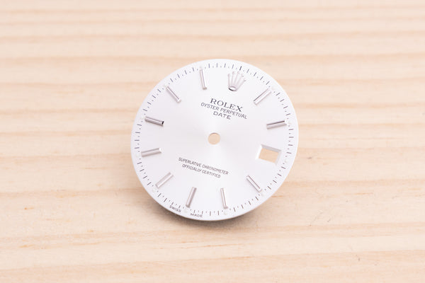 Load image into Gallery viewer, Rolex Silver Stick marker Dial for model 15200 FCD20365
