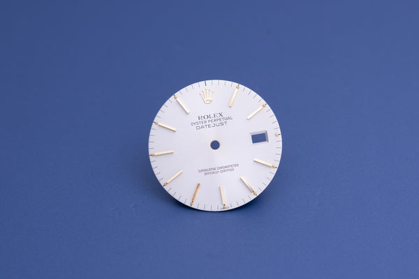 Load image into Gallery viewer, Rolex Datejust Silver stick dial for model 16233 FCD23626
