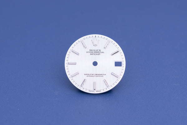Load image into Gallery viewer, Rolex Midsize Datejust Silver Tapestry Dial for model 68274 FCD23647
