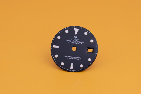 Load image into Gallery viewer, Rolex Explorer II Black Swiss Made Dial for 16570 - 16550 FCD23834
