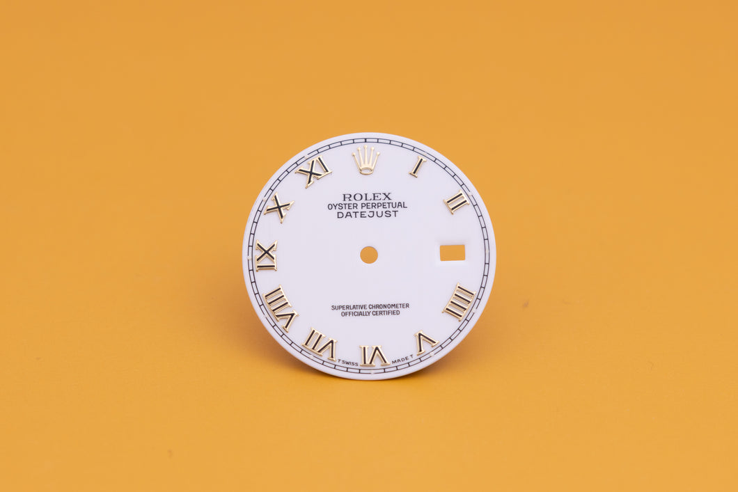 Rolex Datejust White Shantung Roman Dial for Model 16013 - 16233 FCD23881