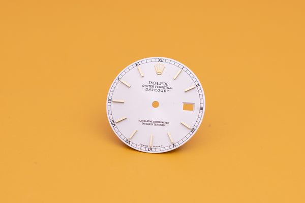 Load image into Gallery viewer, Rolex Datejust Silver Stick marker dial for model 16233 FCD23890
