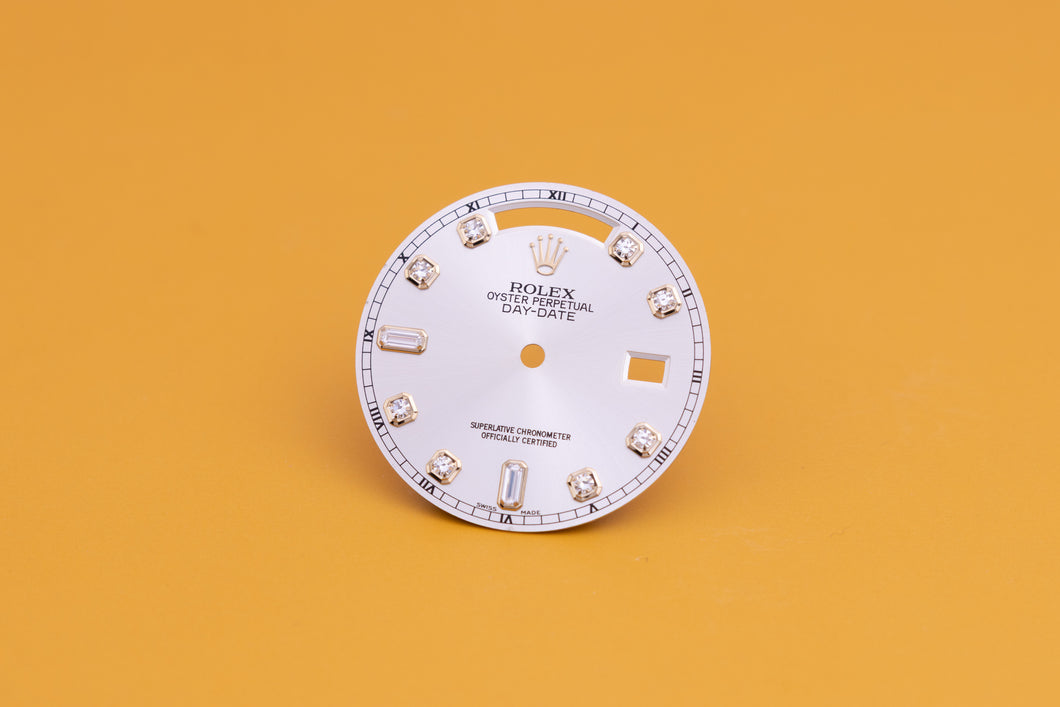 Rolex Day-Date Silver 8 + 2 Diamond dial for model 118238 FCD23994