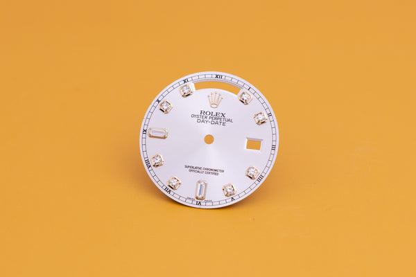 Load image into Gallery viewer, Rolex Day-Date Silver 8 + 2 Diamond dial for model 118238 FCD23994
