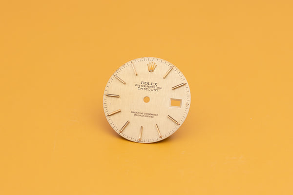 Load image into Gallery viewer, Rolex Datejust Champagne Linen stick marker dial for model 16013 FCD24081
