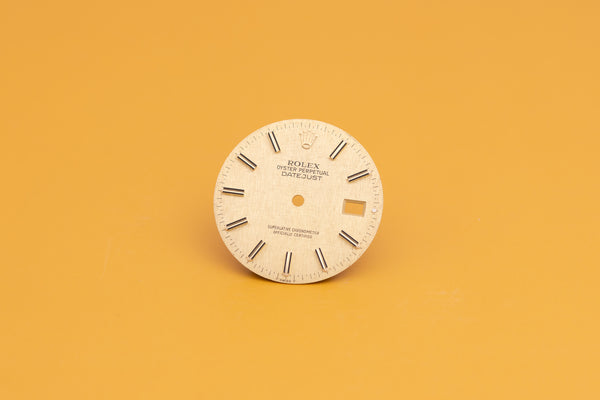 Load image into Gallery viewer, Rolex Datejust Champagne Linen stick marker dial for model 16013 FCD24082

