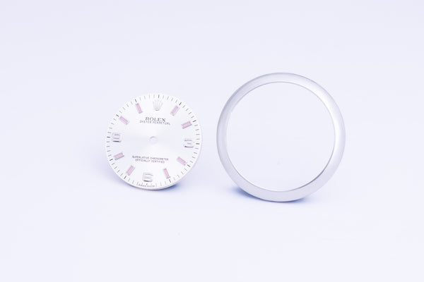 Load image into Gallery viewer, Rolex Midsize Silver Arabic dial and Bezel for 177200 FCD24122
