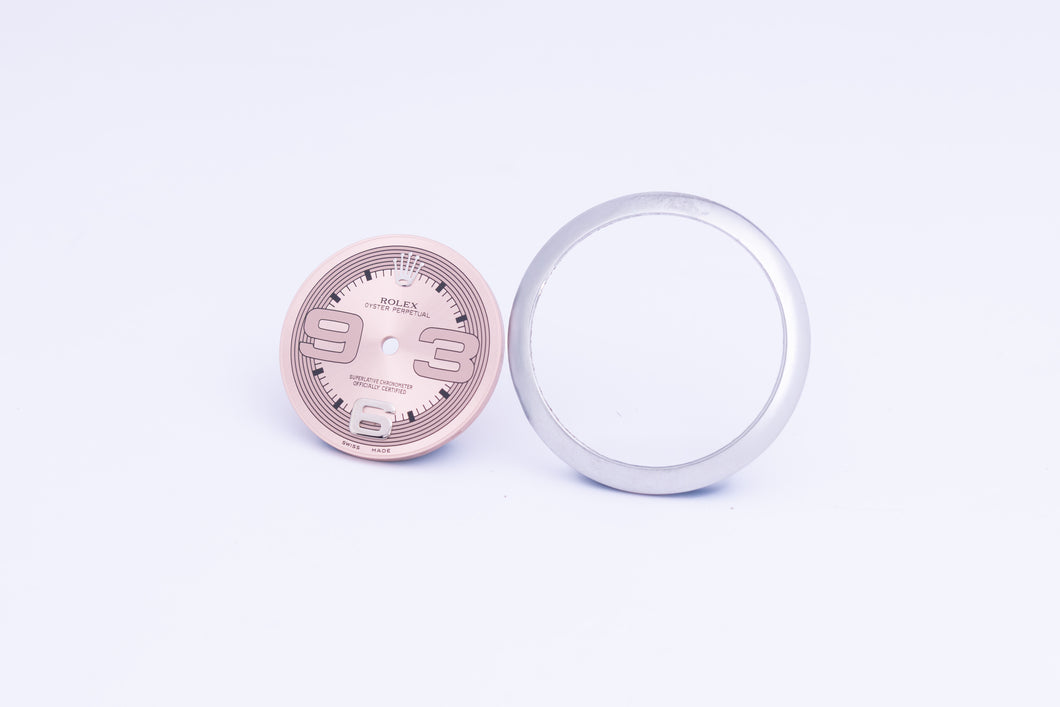 Rolex Midsize Pink Arabic dial and Bezel for 177200 FCD24126