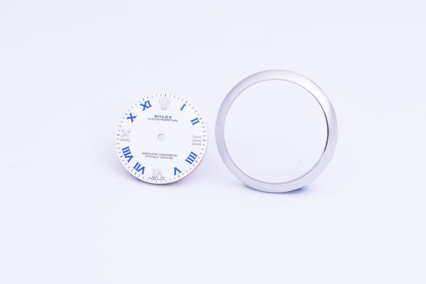 Load image into Gallery viewer, Rolex Midsize White Roman dial and Bezel for 177200 FCD24129
