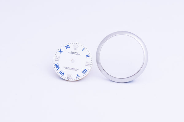 Load image into Gallery viewer, Rolex Midsize White Roman dial and Bezel for 177200 FCD24130
