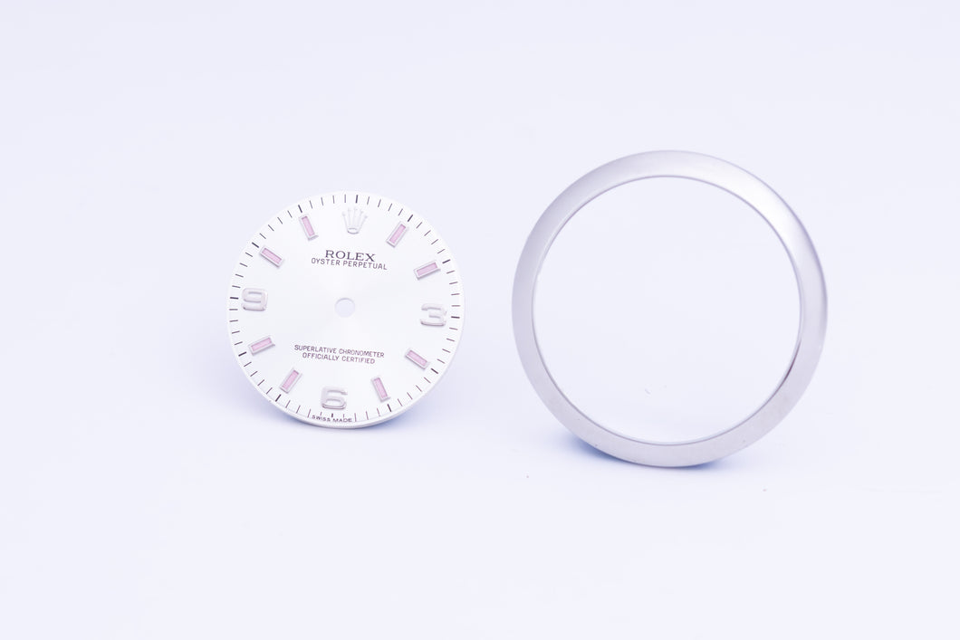 Rolex Midsize Silver Arabic dial and Bezel for 177200 FCD24132