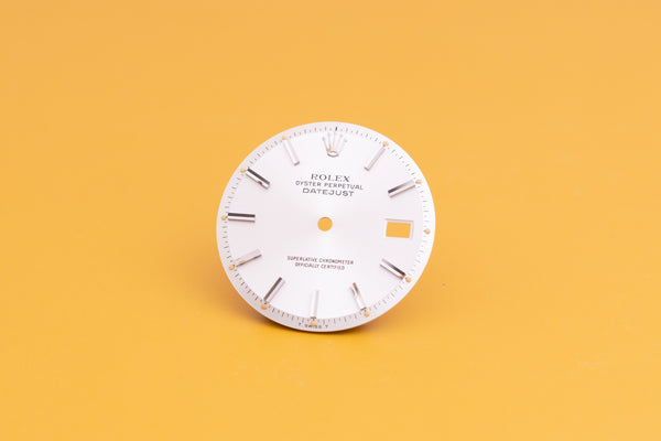 Load image into Gallery viewer, Rolex Datejust Silver Stick dial for model 1601 FCD24256
