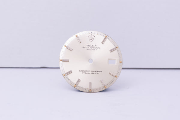 Load image into Gallery viewer, Rolex Datejust Silver WIDE BOY Stick dial for model 1601 FCD24281
