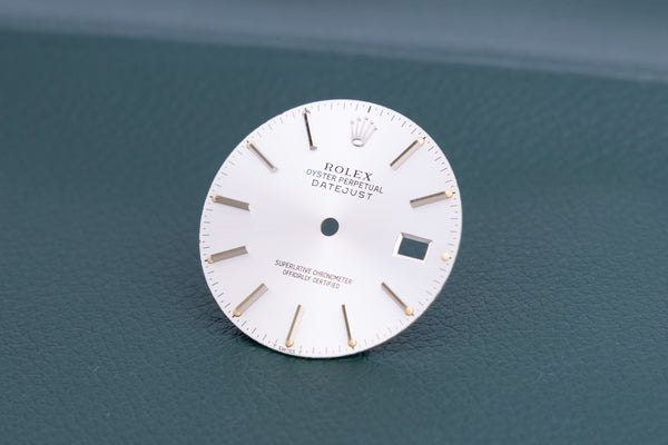 Load image into Gallery viewer, Rolex Datejust Silver stick Dial for model 16014 - 16030 FCD24858
