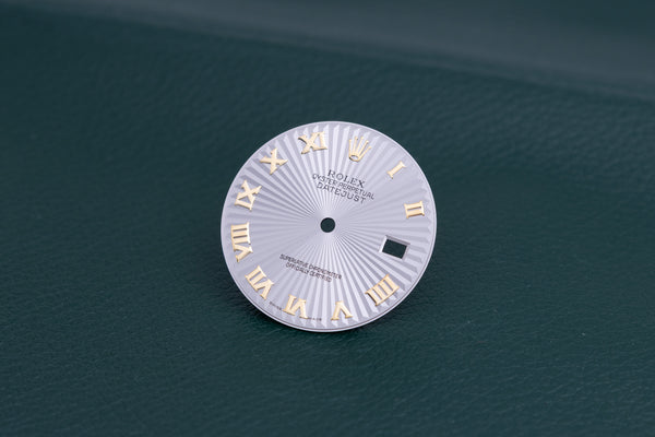 Load image into Gallery viewer, Rolex Mens Silver Sunburst Roman dial for model 116233 FCD25104
