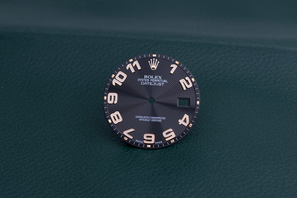 Load image into Gallery viewer, Rolex Mens Datejust Black Concentric Arabic Dial for 116231 FCD25128
