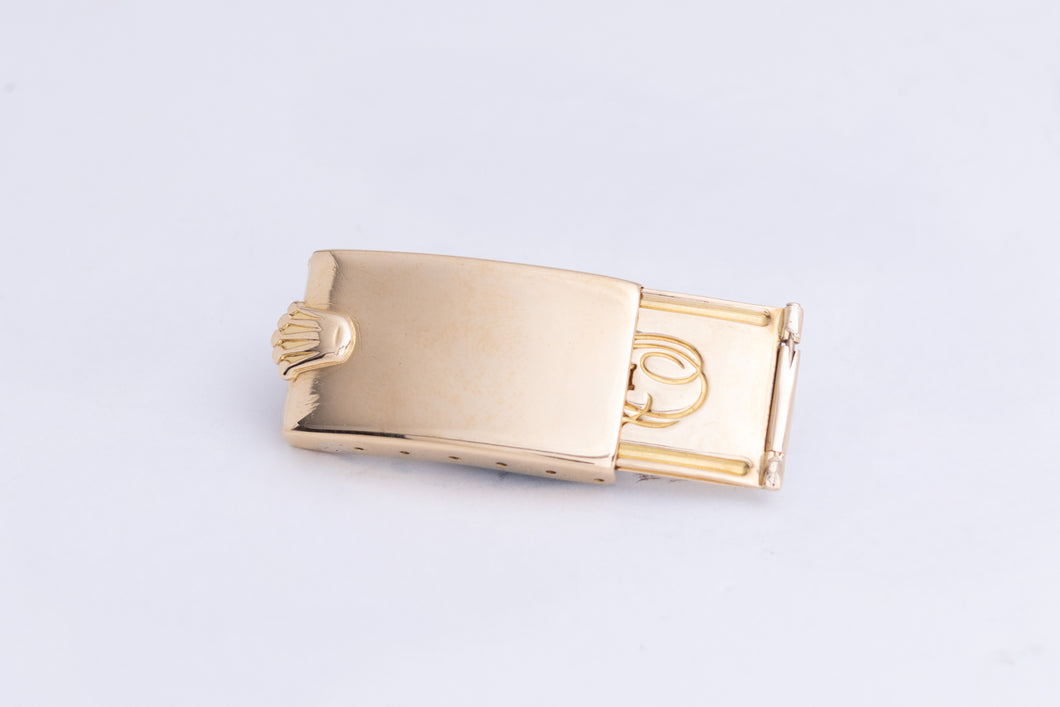Rolex 18k Yellow Gold Big Logo Bracelet Buckle Clasp 13.95 g circa 1959 FCD26531
