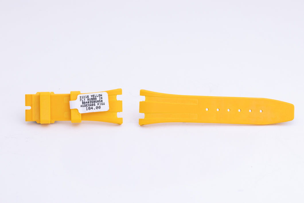 AUDEMARS PIGUET 21MMx16MM YELLOW RUBBER STRAP FCD26595