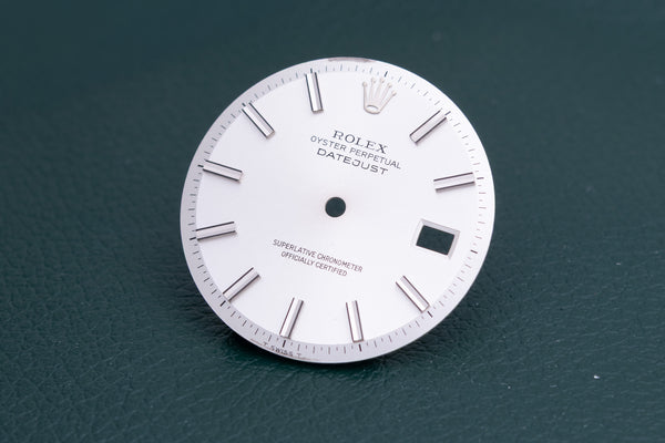 Load image into Gallery viewer, Rolex NQ Datejust Silver Stick Dial for 1601 - 1600 FCD26679
