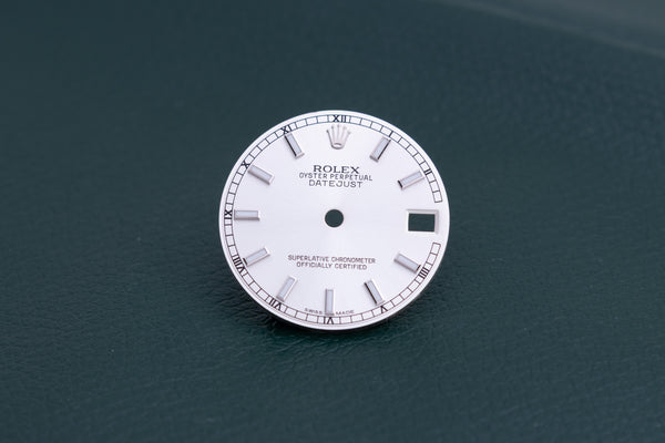 Load image into Gallery viewer, Rolex Midsize Silver Lumi Stick Dial for 178274 FCD27193
