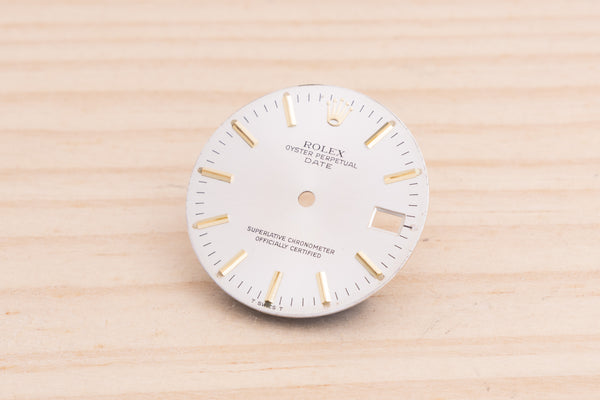 Load image into Gallery viewer, Rolex Silver Date dial for model 1501 Missing 1 Foot FCD27304
