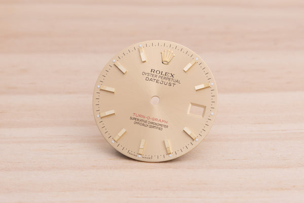 Load image into Gallery viewer, Rolex Mens TT DJ Champagne Turn o Graph Stick Dial 116263 FCD27572
