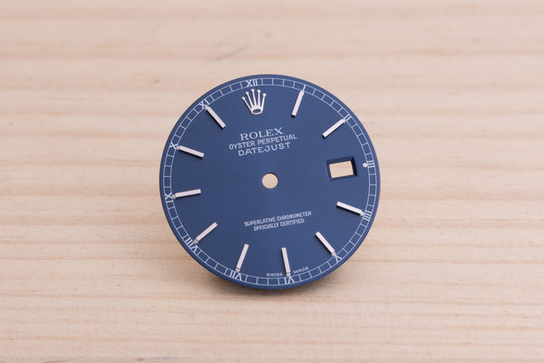 Load image into Gallery viewer, Rolex Mens Datejust Blue Stick Dial for 16200 - 16030 - 16234 FCD27674
