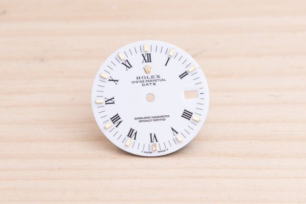 Load image into Gallery viewer, Rolex Date White Roman Peg Dial for Model 15013 - 15018 FCD27706
