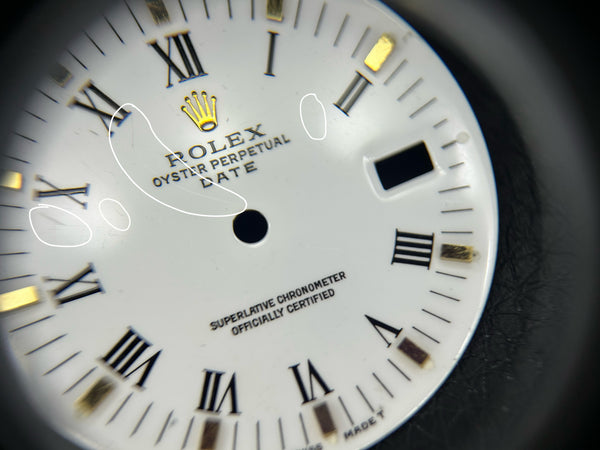 Load image into Gallery viewer, Rolex Date White Roman Peg Dial for Model 15013 - 15018 FCD27706
