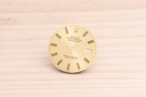 Load image into Gallery viewer, Rolex Datejust Champagne Stick Dial for model 16013 FCD27711
