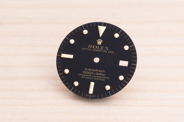 Load image into Gallery viewer, Rolex Submariner Matte Black Nipple Dial for 16808 - 16803 FCD28263
