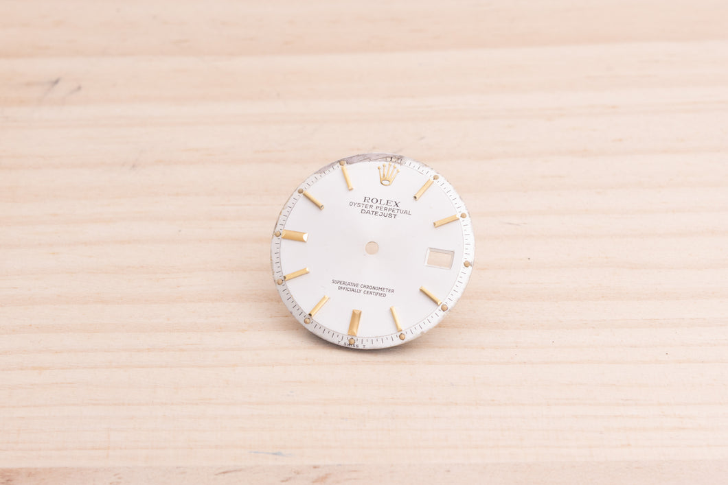 Rolex Datejust Silver Index dial for model 1601 DAMAGED FCD28342