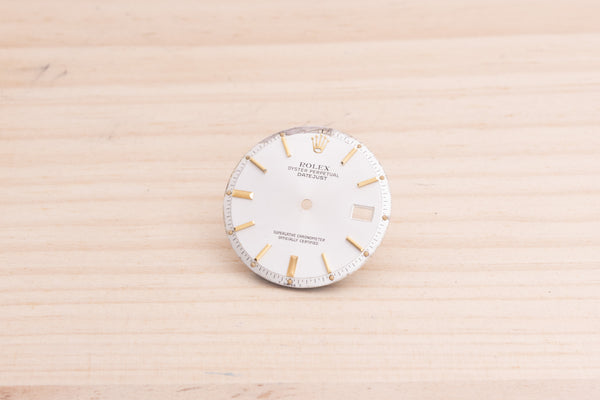 Load image into Gallery viewer, Rolex Datejust Silver Index dial for model 1601 DAMAGED FCD28342
