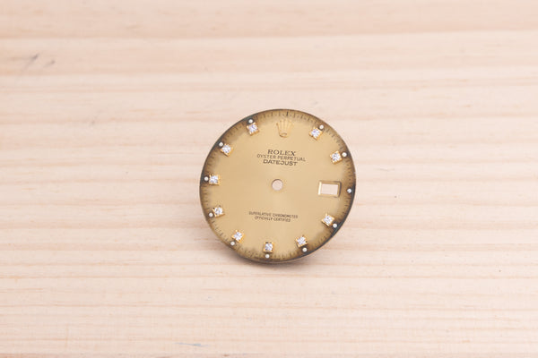 Load image into Gallery viewer, Rolex Datejust Damaged Champagne Diamond  Dial for 16013 - 16233 FCD28347
