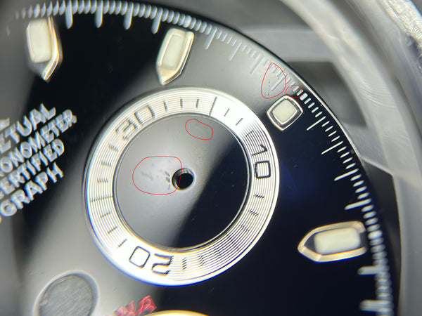 Load image into Gallery viewer, Rolex Black Daytona Dial for model 116520 “LUMI” for 116520 Flea Bite FCD29713
