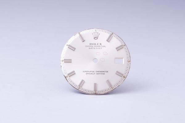 Load image into Gallery viewer, Rolex Datejust Silver Wide Boy Marker dial for model 1601 FCD29896
